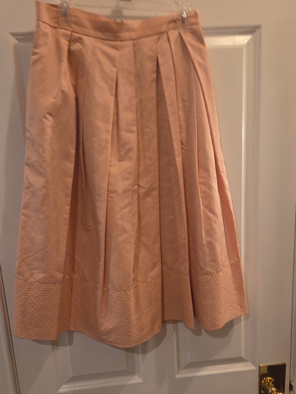 Banana Republic Peach Pleated A-Line Midi Skirt